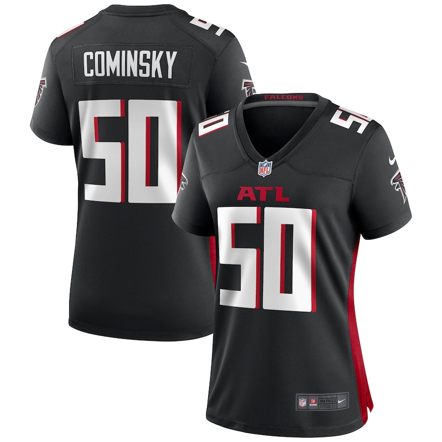 Women's Atlanta Falcons John Cominsky Nike Black Game Jersey