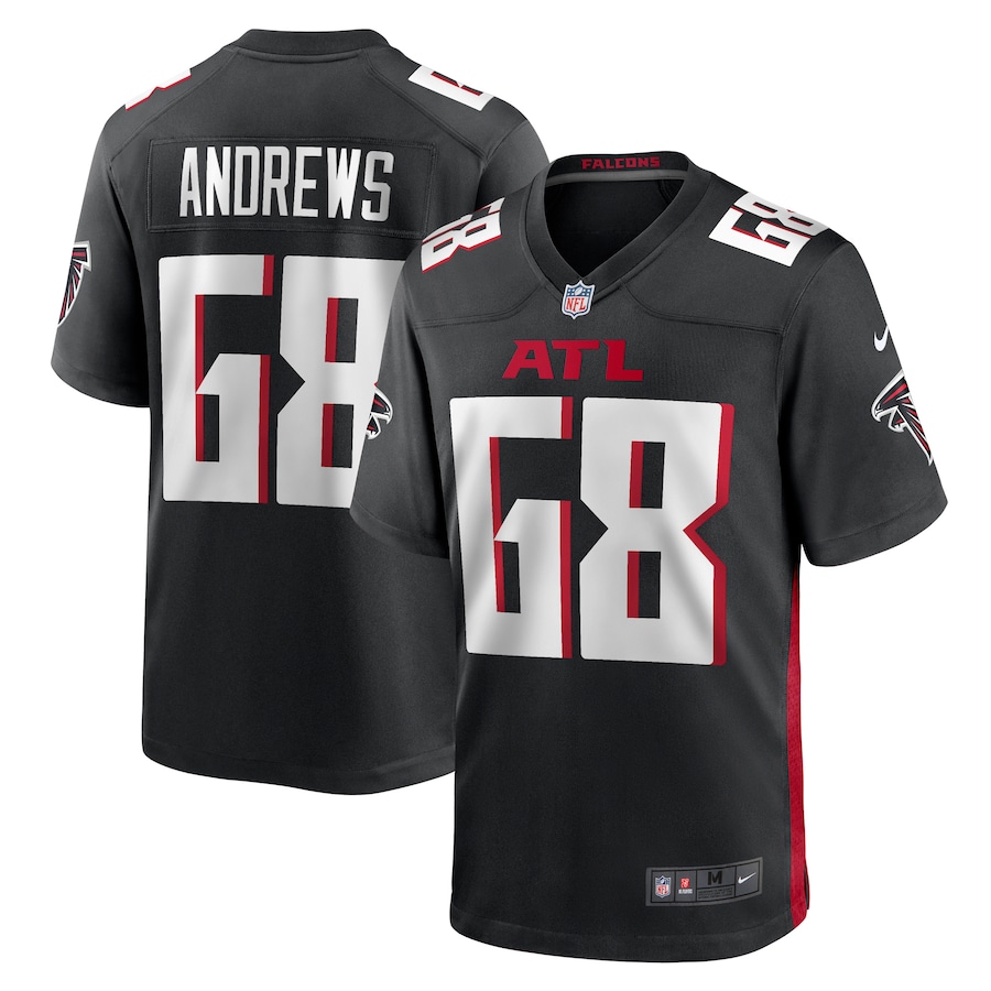 Men's Atlanta Falcons Josh Andrews Nike Black Game Player Jersey