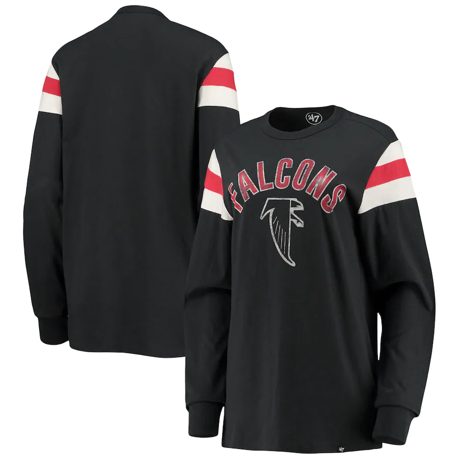 Men's Atlanta Falcons '47 Black Franklin Rooted Long Sleeve T-Shirt