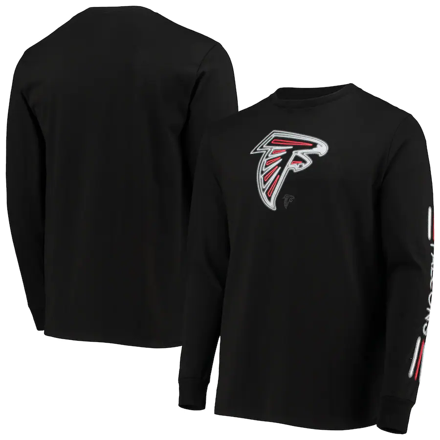 Men's Atlanta Falcons Majestic Black Startling Success Team Long Sleeve T-Shirt