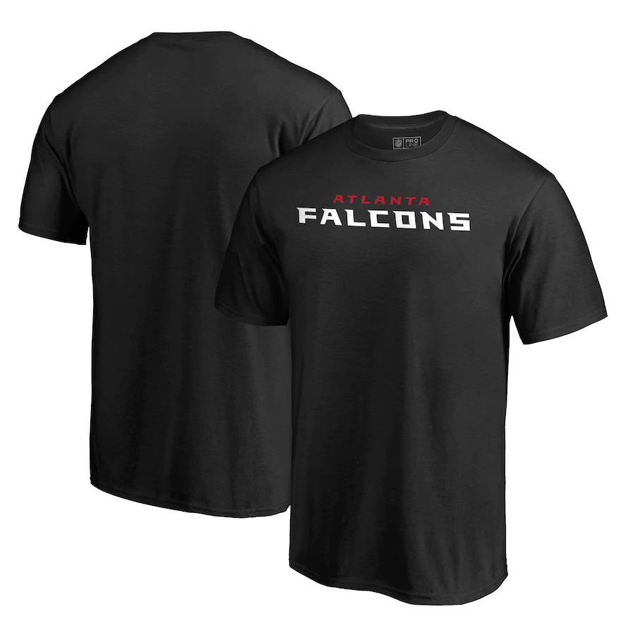 Men's Atlanta Falcons NFL Pro Line by Black Wordmark T-Shirt